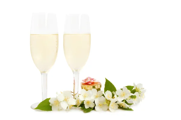 Dvojice flétn šampaňského — Stock fotografie