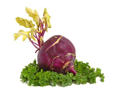 Kohlrabi and greens clipart