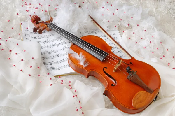 Violino e notas — Fotografia de Stock