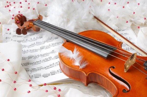 바이올린 및 메모 — 스톡 사진