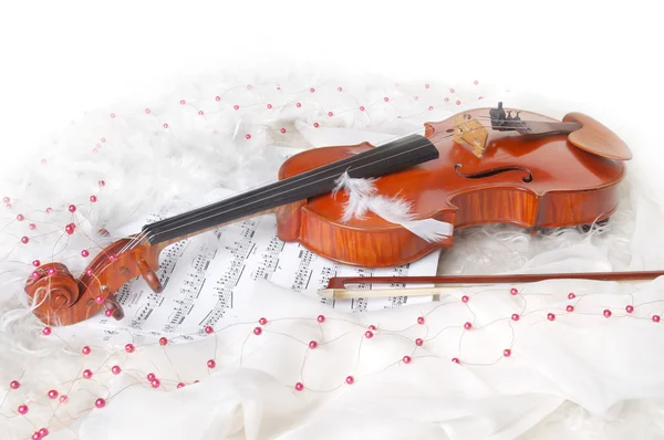 ヴァイオリンとノート — ストック写真