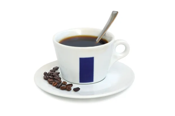 Ceașcă cu boabe de cafea — Fotografie, imagine de stoc