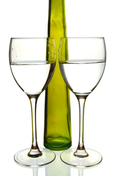 Bouteille de vin et verres — Photo