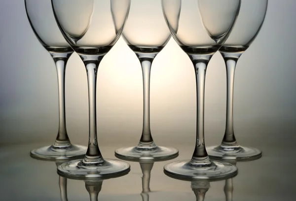 Vasos de vino vacíos — Foto de Stock
