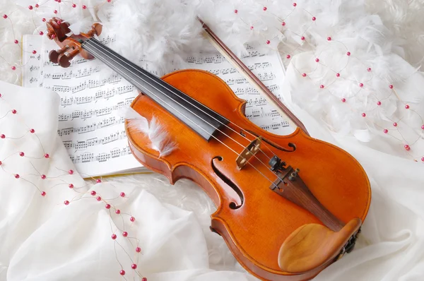 Violin och anteckningar — Stockfoto