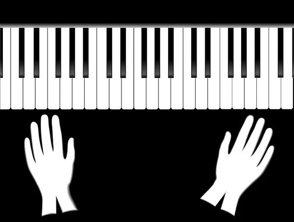 Hands Piano Keyboard Vector Illustration — Stock Photo, Image