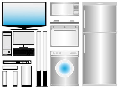 Elektronic and household appliances clipart