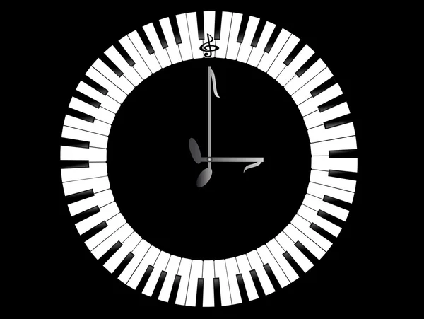 Clock-Piano — Stock Photo, Image
