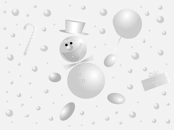 Hombre de nieve y bolas de nieve —  Fotos de Stock
