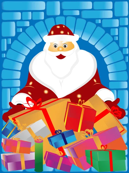 Santa Claus and gifts — Stock Photo, Image