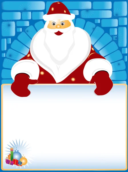 Weihnachtsmann und Karte für den Text — Stockfoto
