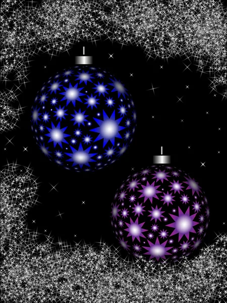 Bolas de Navidad en el cielo nocturno — Foto de Stock