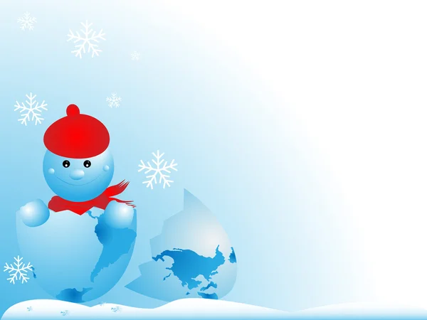 Sneeuwmannen-Nieuwjaar — Stockfoto