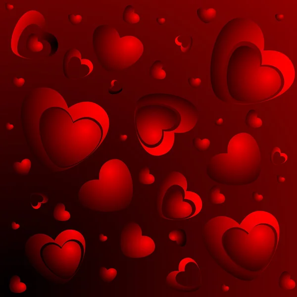 Muchos corazones rojos. —  Fotos de Stock