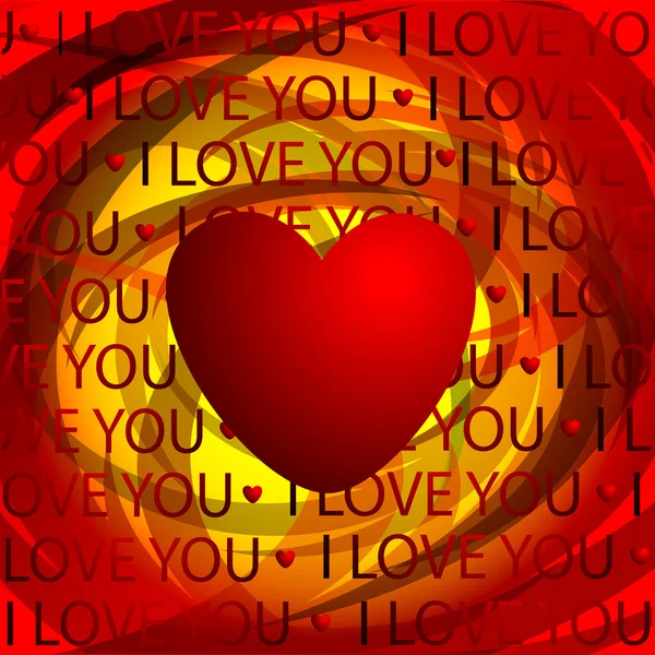 Rött hjärta och text — Stockfoto