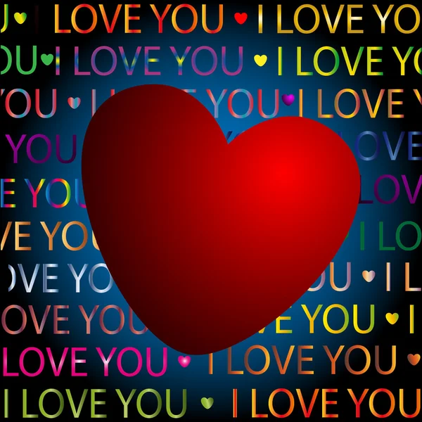 Heart and color text — Stock Photo, Image