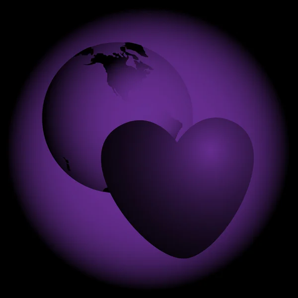 Планета-сердце-любовь — стоковое фото