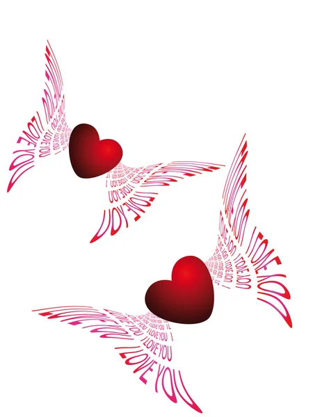 Two flying hearts — Stockfoto