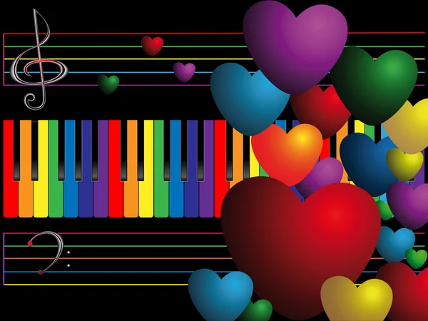 Färg nycklar och hjärtan — Stockfoto