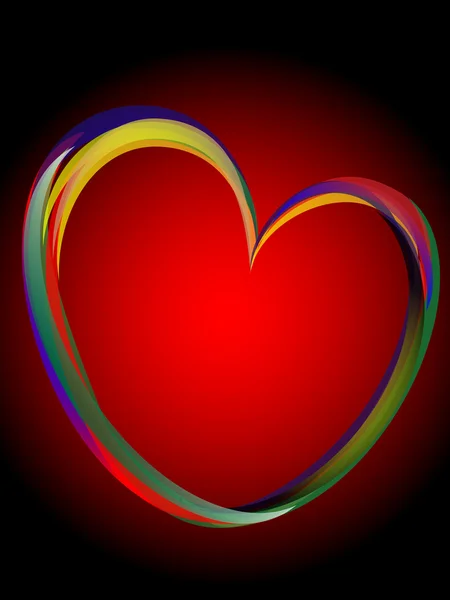 Καρδιά από τις γραμμές χρώμα — Φωτογραφία Αρχείου