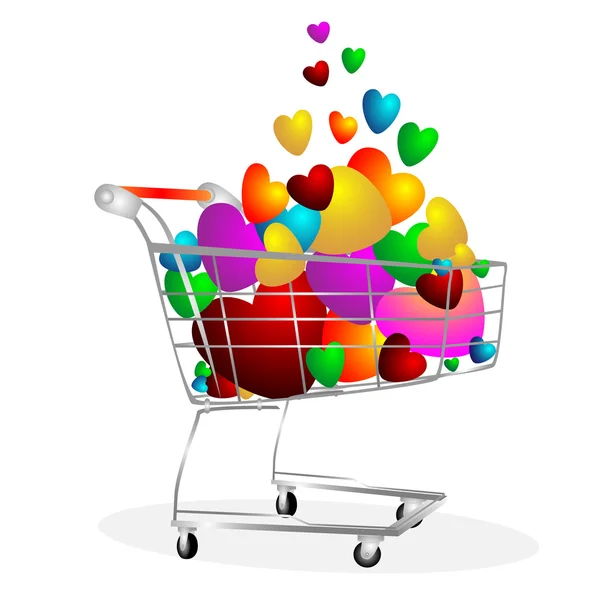Hearts in the cart — Stock Photo, Image