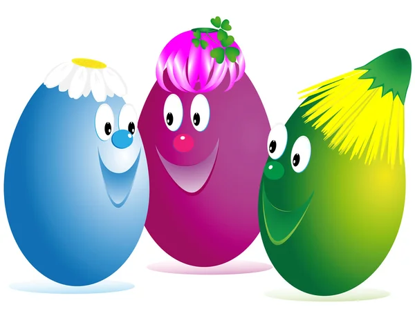 stock image Three Easter cheerful eggs