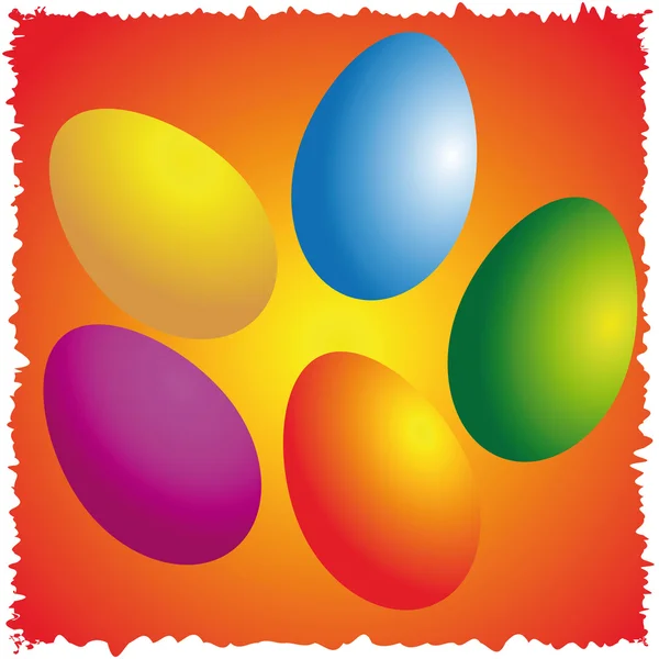 Oeufs de Pâques sur serviette de couleur — Photo
