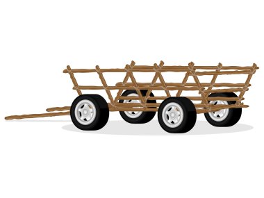 Old cart with new wheels clipart