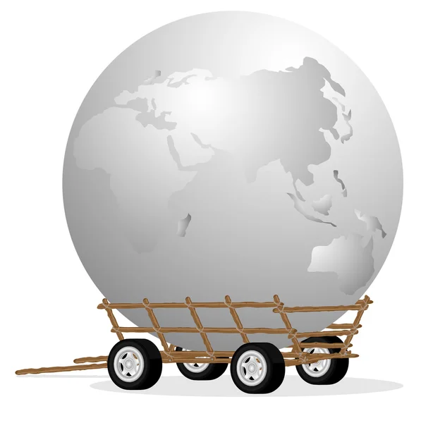 The globe in cart — Stock Photo, Image