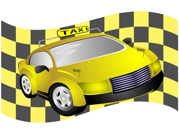 Такси и флаг — стоковое фото