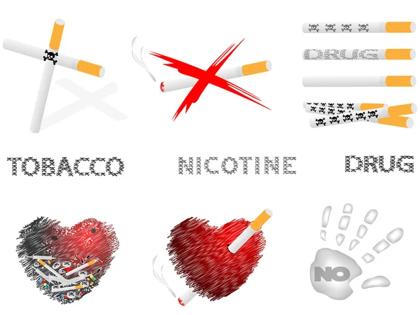 香烟和毒品 — 图库矢量图片