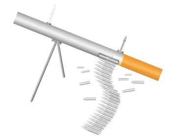 Machine gun - cigarette clipart