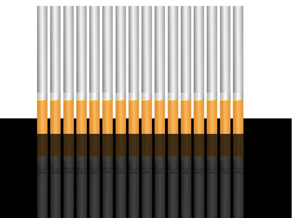Cigarettes, ombre et crâne — Image vectorielle