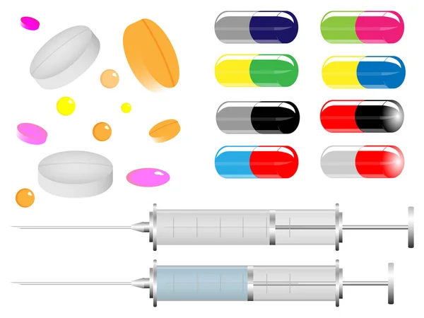 Comprimés et pilules médicales — Image vectorielle