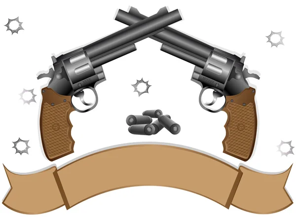 Dos revólveres — Vector de stock
