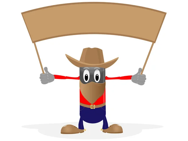Cowboy e intestazione — Vettoriale Stock