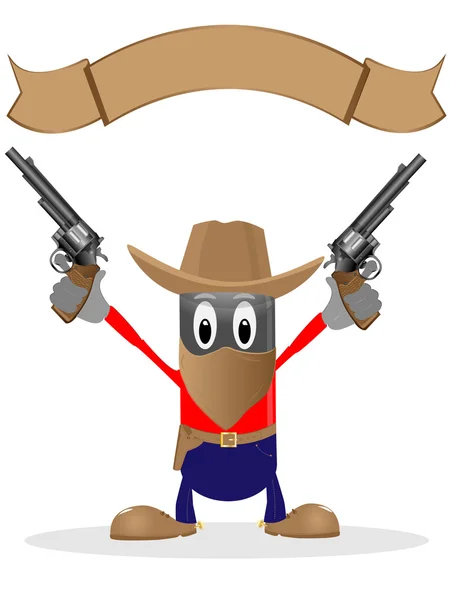 Cowboy e revolver — Vettoriale Stock