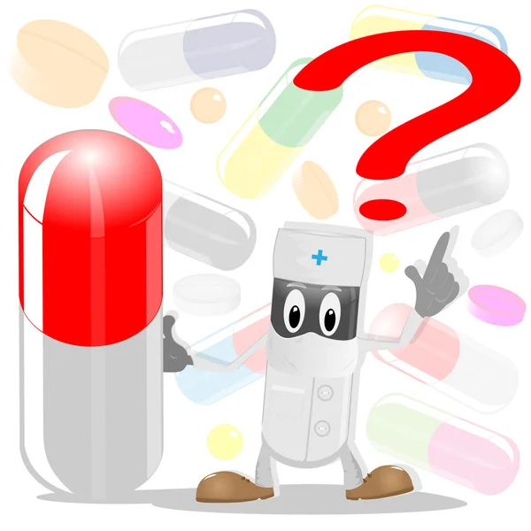 El médico y las pastillas — Archivo Imágenes Vectoriales