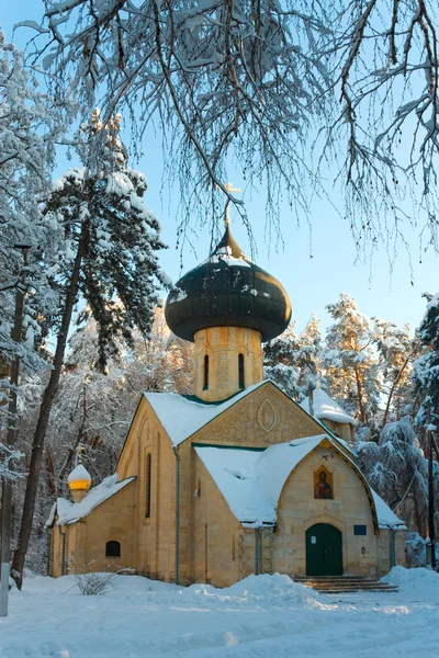 Temple Holy Spirit Winter Village Virgin Virgin Russia — Foto Stock