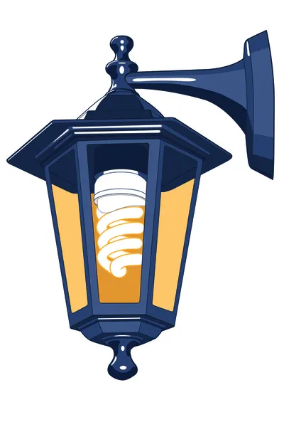 Lantern Blue Lamp White Background Vector Illustration — Archivo Imágenes Vectoriales