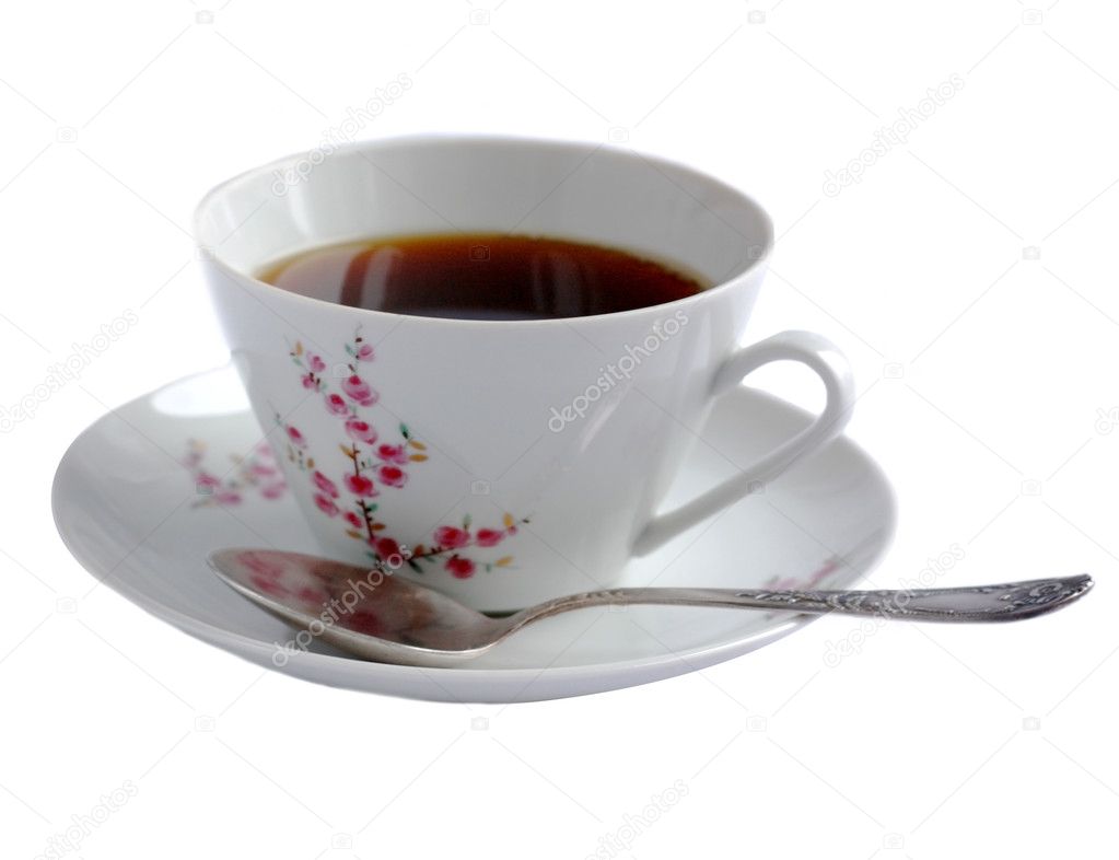 Cup of coffee isolated on the white