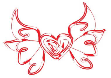 Flying heart clipart