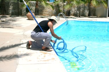 Swimming pool cleaner clipart