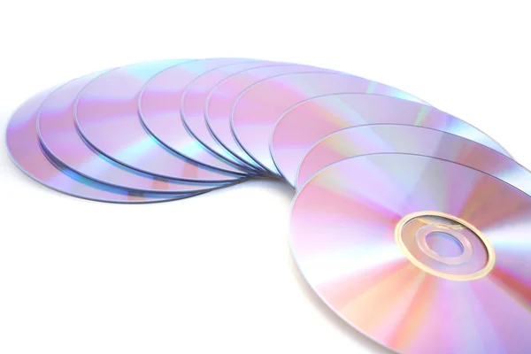DVD-skivor på vit — Stockfoto