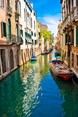 canal in venice. beautiful view from a canal in a sunny day. italy  clipart