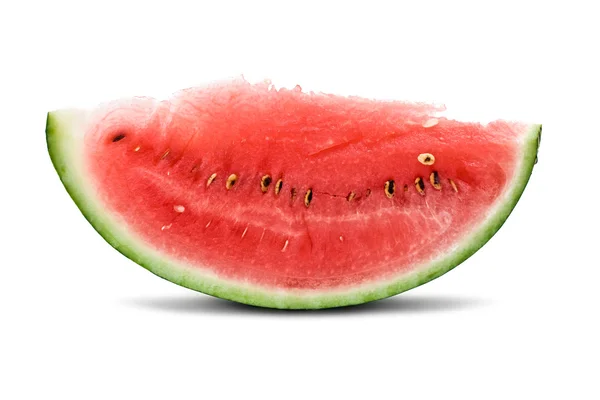 Fresh Watermelon Slice Isolated White — 스톡 사진