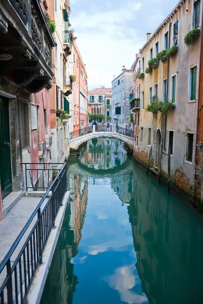 Venice Canal Boats Houses Italy — 图库照片