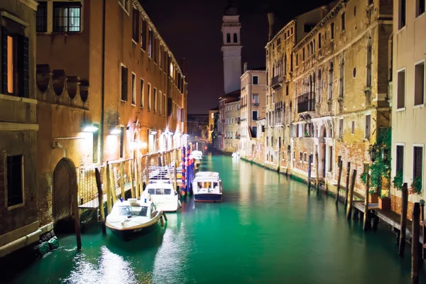 Вид Гранд Канал Венеції Італія Вночі — стокове фото