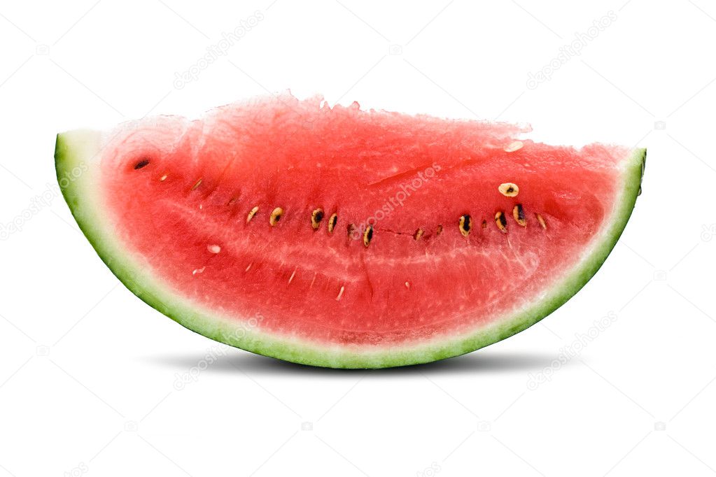 fresh watermelon slice, isolated on white 