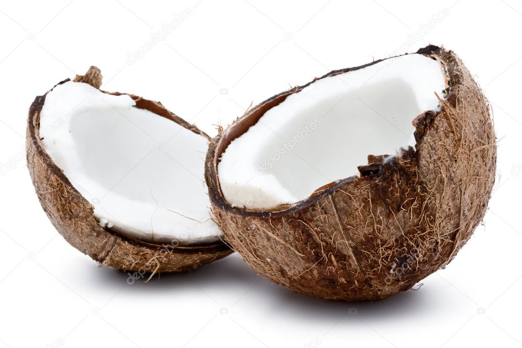 fresh coconut isolated on white 